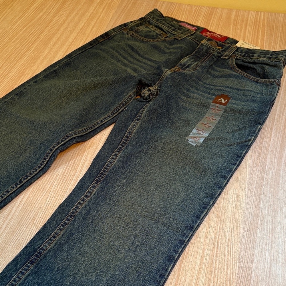 Arizona straight fit bootcut jeans sits below the waist